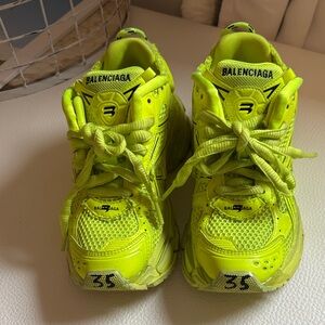 Balenciaga Neon Lime Triple S-Style Sneakers